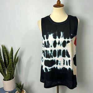 Luukse tie dye side skull muscle tee size small NWT